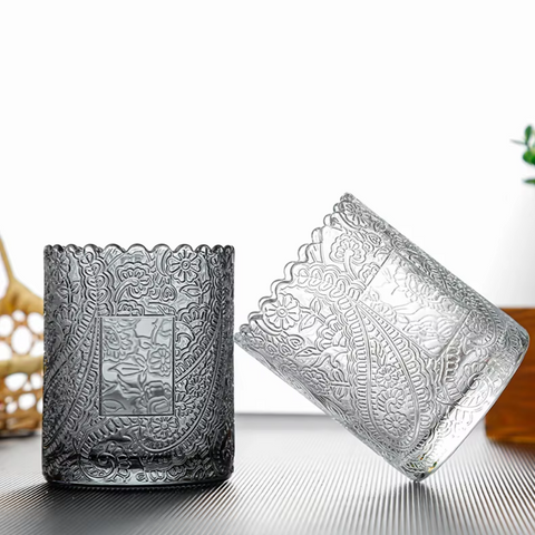 Frasco de Vidrio Decorado para Velas 250 ml