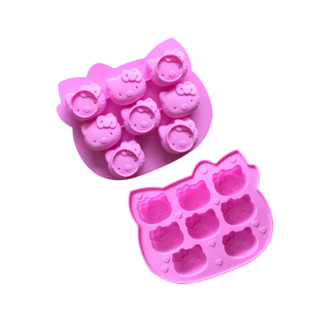Molde de Silicón 8 Gatitas con Moño Decorativo