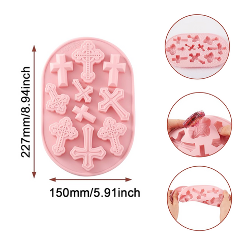 Molde 10 Cruces de silicón