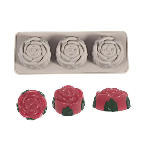 Molde De Silicón 3 Rosas para jabón