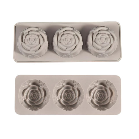 Molde De Silicón 3 Rosas para jabón