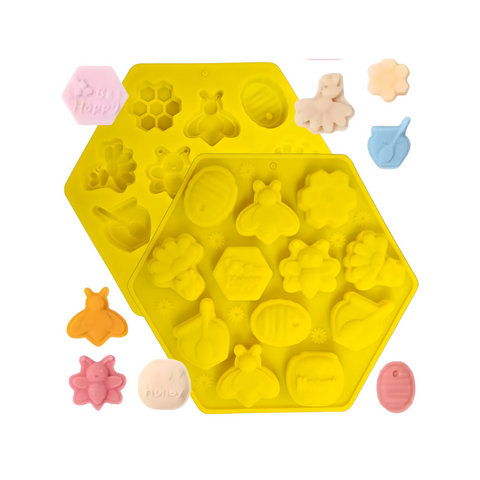 Molde Abejas y Miel Panales de Abejitas para Jabón