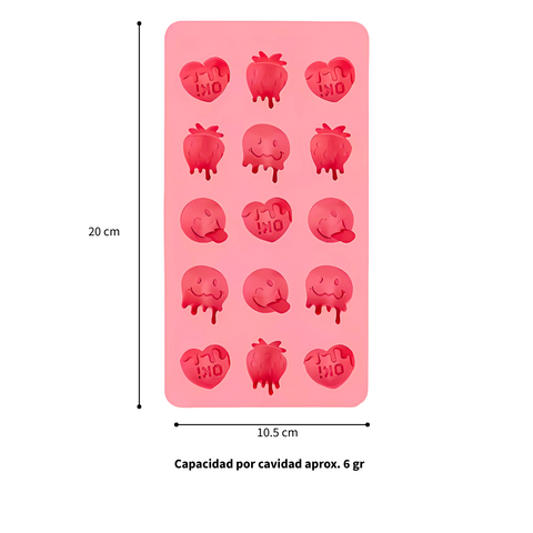 Molde De Silicón Emoji Derretido 15 cavidades