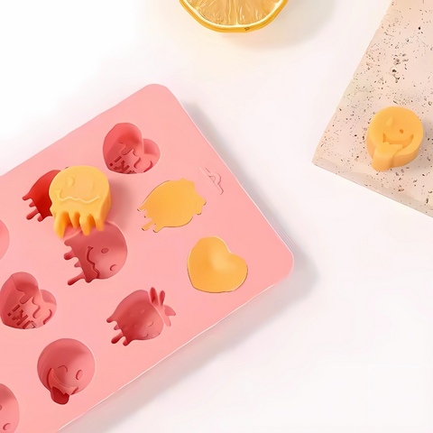 Molde De Silicón Emoji Derretido 15 cavidades