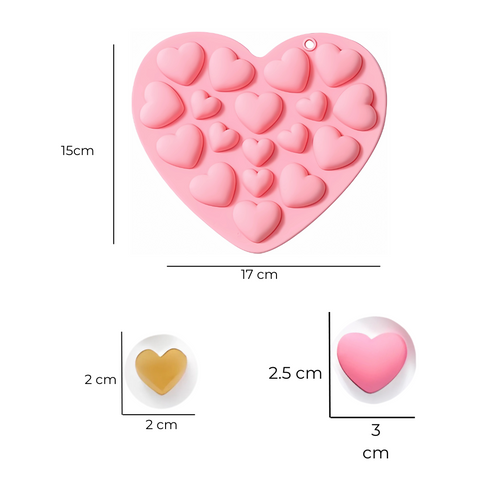 Molde Amor Y Corazón de silicón para repostería.