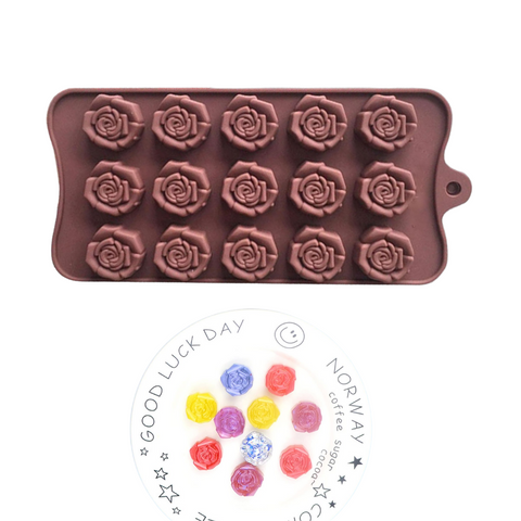Molde Trufa Botón 15 Rosas