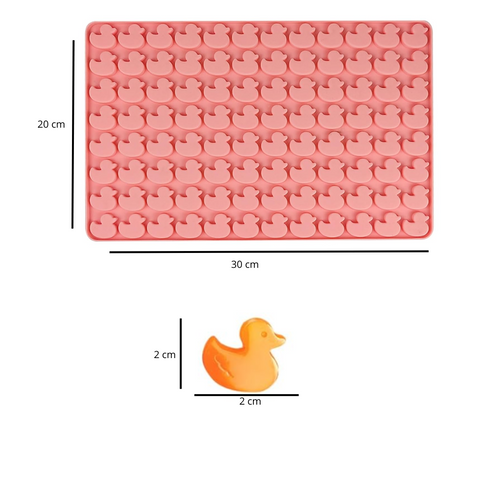 Molde de silicón 96 mini patitos para reposteria