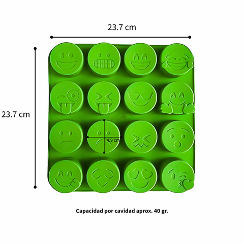 Molde De Silicón 16 Emojis