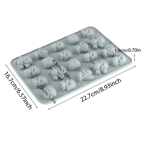 Molde Calaveras Vaqueras y Cerebros 20 Figuras