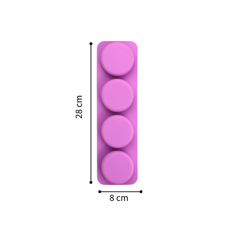 Molde de Silicón Jabonero Circular 4 Cavidades