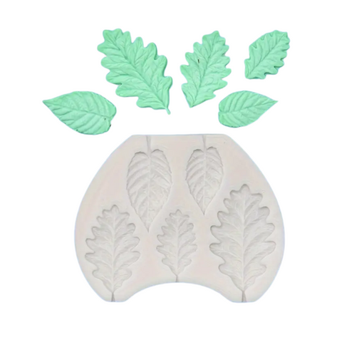 Molde 5 Hojas Decorativas Fondant Mini