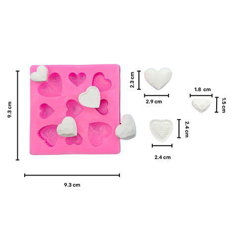 Molde 9 Corazones Fondant My Love