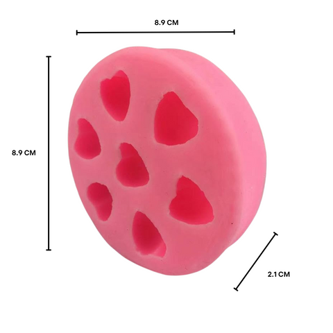 Molde 7 Corazones Romanticones Fondant