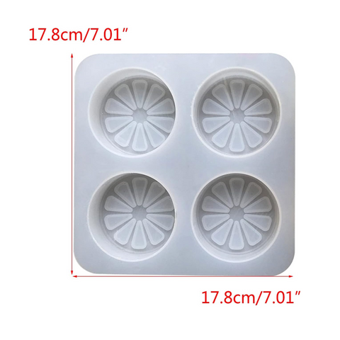 Molde de naranjas de silicona para jabones 4 rodajas