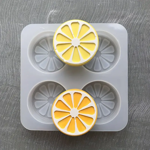 Molde de naranjas de silicona para jabones 4 rodajas