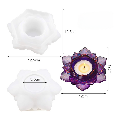 Molde Portavela Flor Loto
