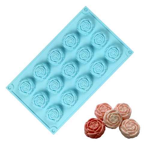 Molde 15 Rosas con Hoja Repostero