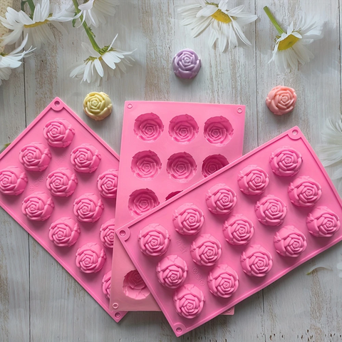 Molde 15 Rosas con Hoja Repostero