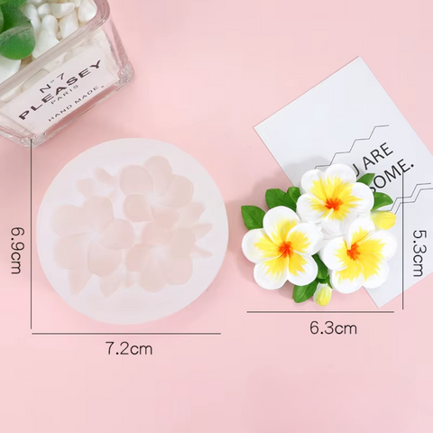 Molde Vela 3 Flores Románticas con Detalles