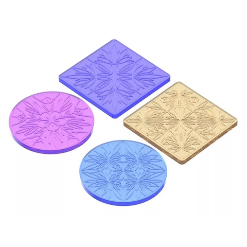 Molde 4 Porta Vasos Mándalas para Resina