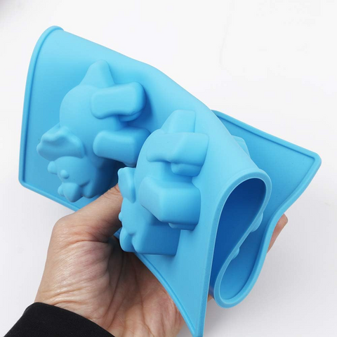 Molde de Silicón Doméstico 6 Cavidades Dinos 2D