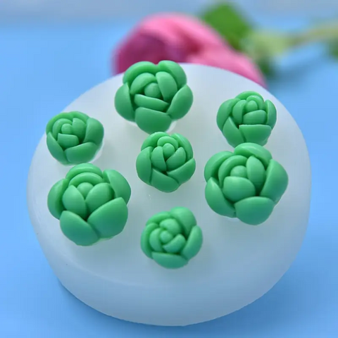Molde 7 Mini Suculentas 3D Fondant