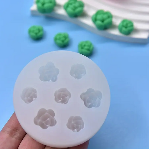 Molde 7 Mini Suculentas 3D Fondant