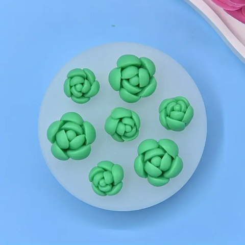 Molde 7 Mini Suculentas 3D Fondant