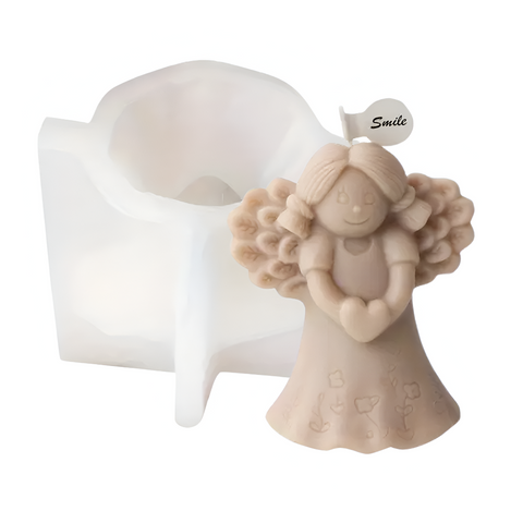 Molde ángel con corazon para vela 3D