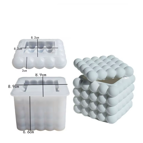 Molde Alhajero Cubo Rubik con Tapa Burbujas