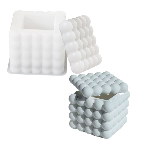 Molde Alhajero Cubo Rubik con Tapa Burbujas