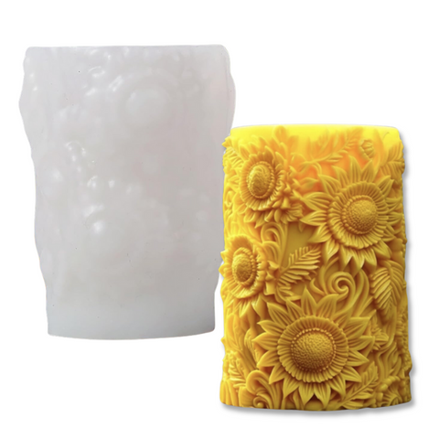 Molde de Silicón para Cirio Vela Sellado Girasoles 3D