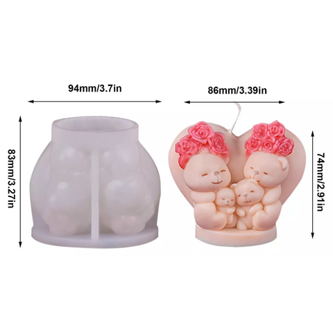 Molde Familia de Osos 3D