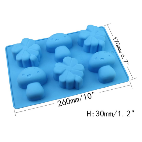 Molde de Silicón Doméstico Trébol y Honguito 2D
