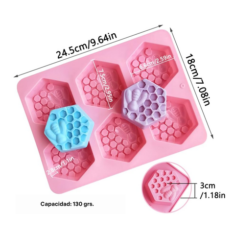Molde Hexagonal Panal Abejas