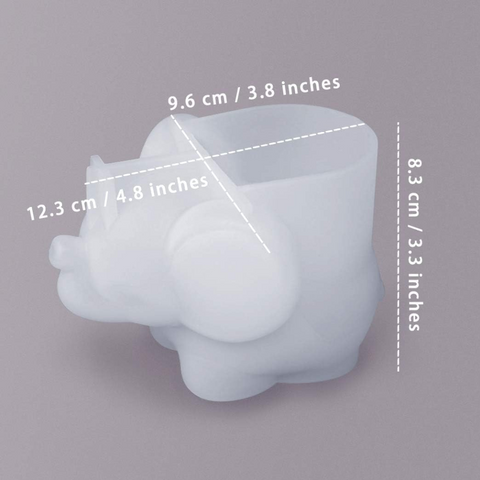 Molde de Elefante 3D para Maceta Mini Molde de Silicón