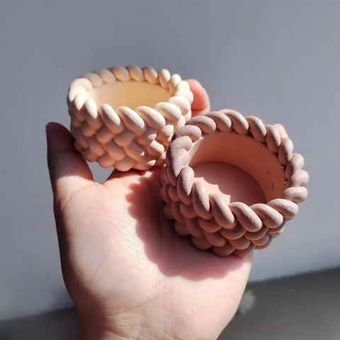 Molde Mini Maceta Tejido