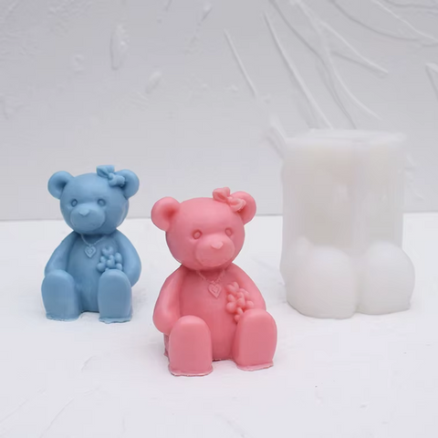 Molde Osita Tierna 3D Con Corazones