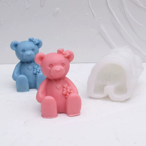 Molde Osita Tierna 3D Con Corazones