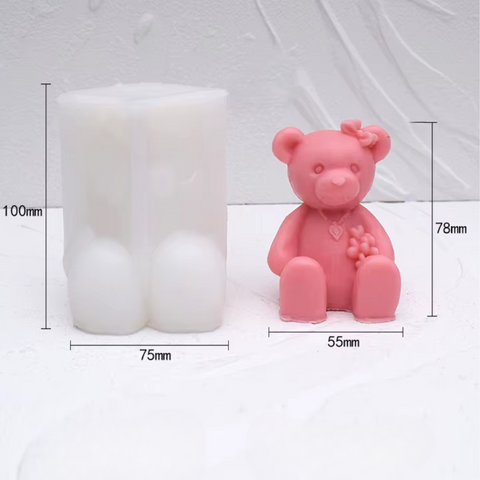Molde Osita Tierna 3D Con Corazones