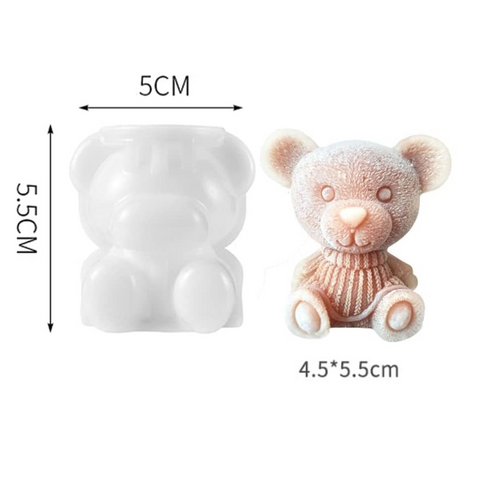 Molde Oso con Suéter en 3D Tierno 5 cm