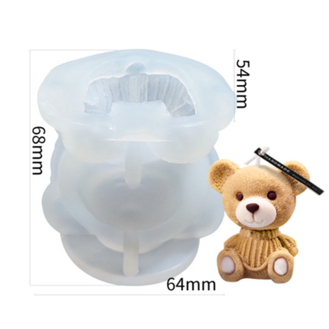 Molde Oso de Suéter Teddy Mediano 3D 6 cm
