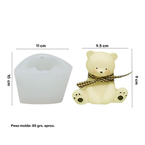 Molde Oso Sentado 3D de Dibujos Animados 10 cm