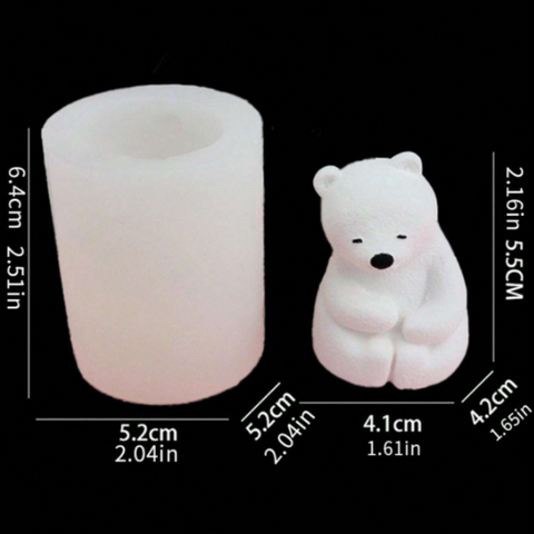 Molde Oso Polar Sentadito y Calladito 3D