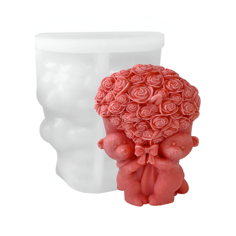Molde Osos y Flores Ramo Buchón 3D