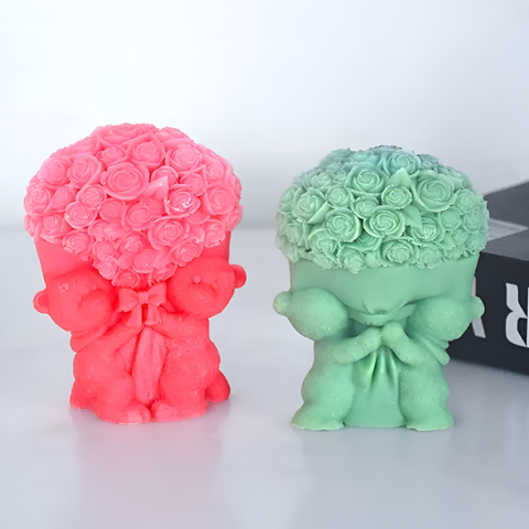 Molde Osos y Flores Ramo Buchón 3D