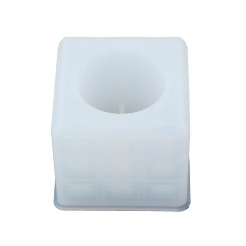 Molde para Mini Maceta y Porta Vela Punteada Cuadrada