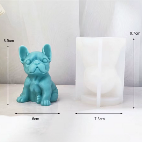 Molde de Silicón Cachorro Bulldog Frances Perro 3D
