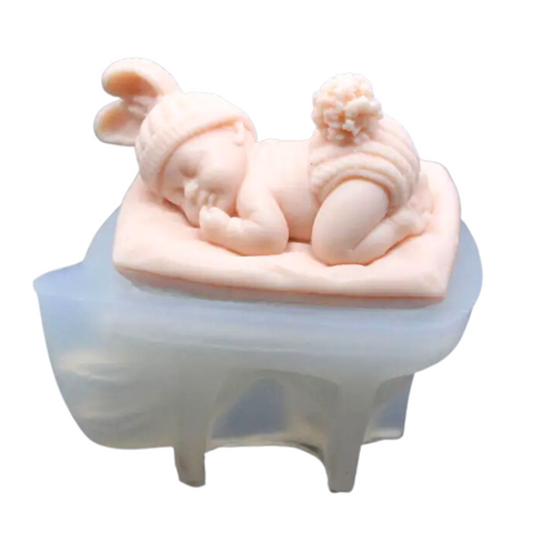 Molde Bebé con gorro Dormido 3D Molde de Silicón