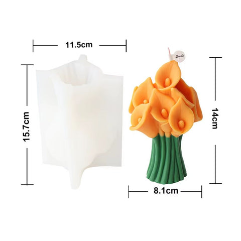 Molde de Silicón Ramo Floral Alcatraz 3D Grande